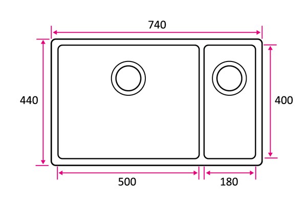 Lagom 50 18 Modern Kitchen Sink With 1 5 Bowls Stala Lagom 50 18 Modern Kitchen Sink With 1 5 Bowls Stala