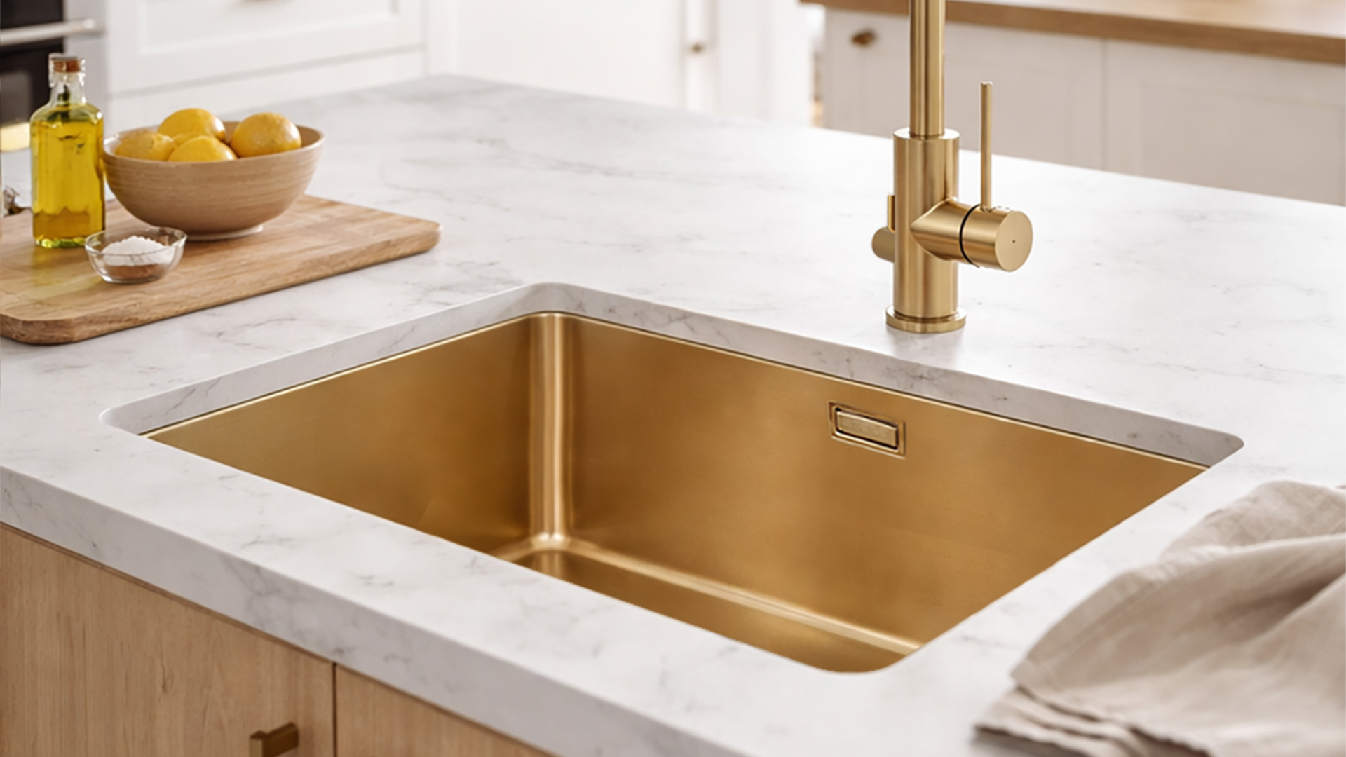 MONARCH-50G undermounted in a light worktop