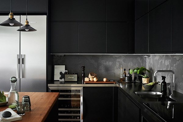 stainless steel kitchen worktop without